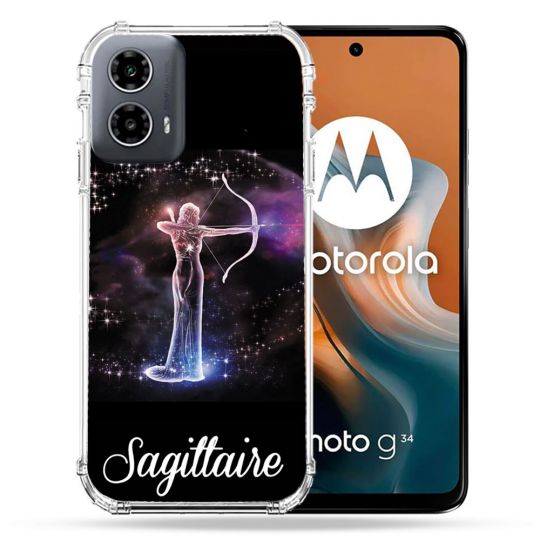 Coque Renforcée Pour Motorola G34 5G Signe Zodiaque 2 Sagittaire