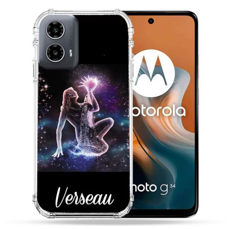 Coque Renforcée Pour Motorola G34 5G Signe Zodiaque 2 Verseau