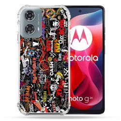 Coque Renforcée Pour Motorola G24 4G Musique Rock Groupe