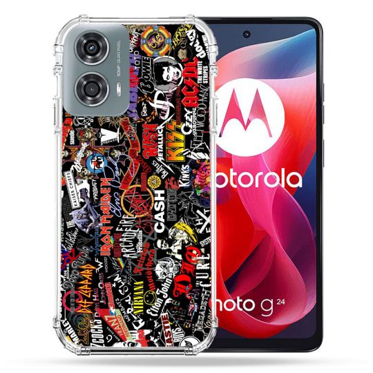 Coque Renforcée Pour Motorola G24 4G Musique Rock Groupe