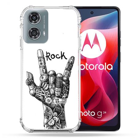 Coque Renforcée Pour Motorola G24 4G Musique Rock Main