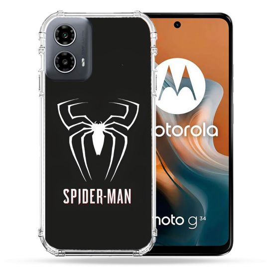Coque Renforcée Pour Motorola G34 5G Spiderman Logo