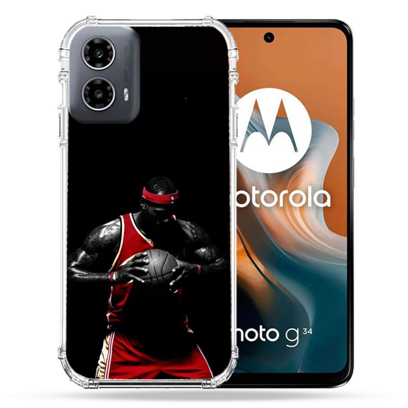 Coque Renforcée Pour Motorola G34 5G Sport Basketeur