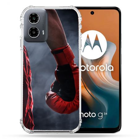 Coque Renforcée Pour Motorola G34 5G Sport Boxe Gant Rouge