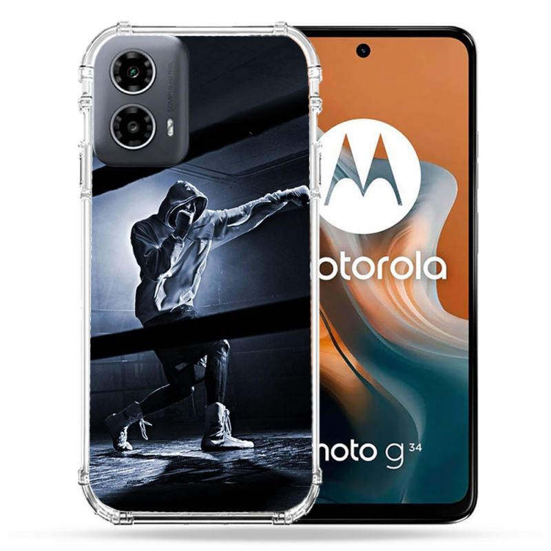 Coque Renforcée Pour Motorola G34 5G Sport Boxe Poing