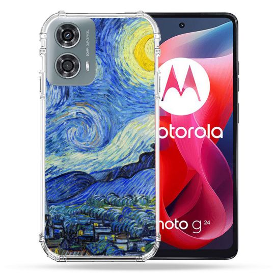 Coque Renforcée Pour Motorola G24 4G Peinture La nuit étoilée