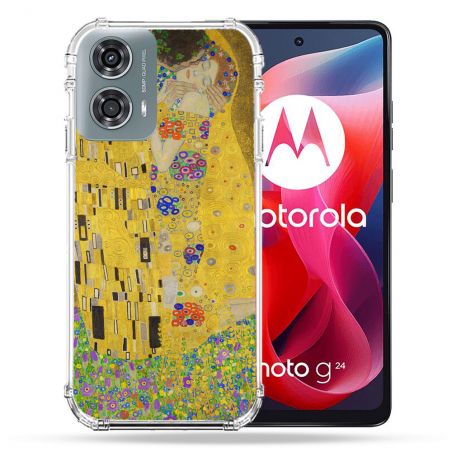 Coque Renforcée Pour Motorola G24 4G Peinture Le Baiser