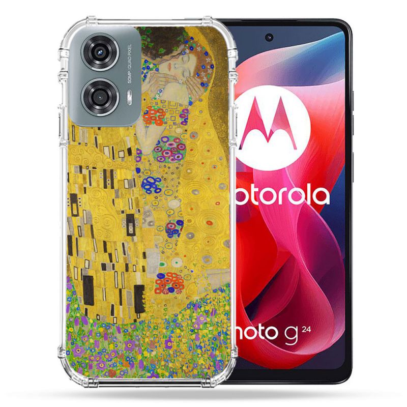 Coque Renforcée Pour Motorola G24 4G Peinture Le Baiser