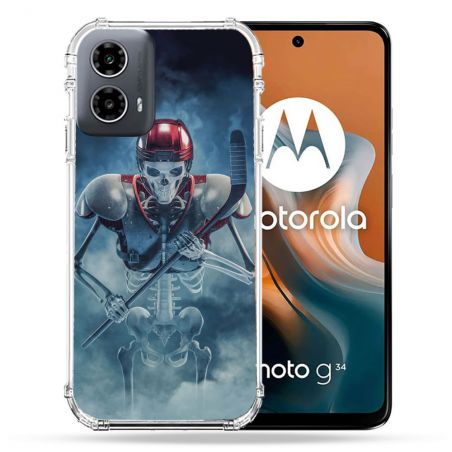 Coque Renforcée Pour Motorola G34 5G Sport Hockey Squelette