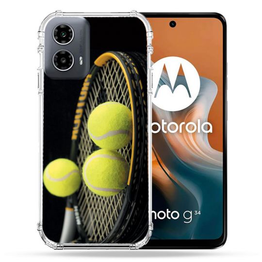 Coque Renforcée Pour Motorola G34 5G Sport Tennis Balls