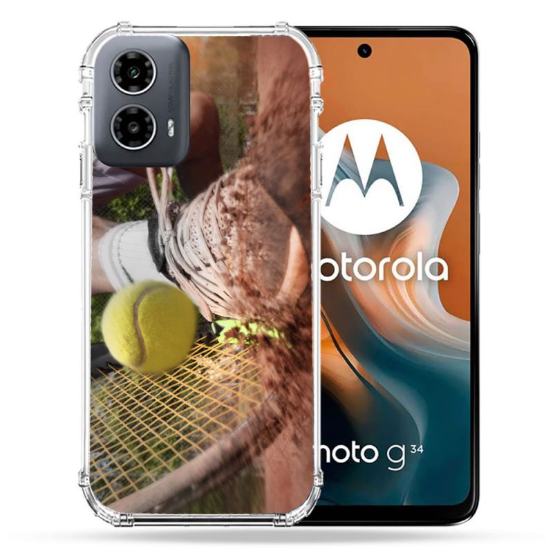 Coque Renforcée Pour Motorola G34 5G Sport Tennis Glissade