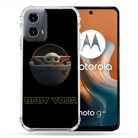 Coque Renforcée Pour Motorola G34 5G Star Wars - Yoda bebe noir