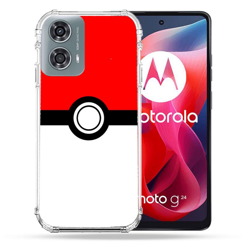 Coque Renforcée Pour Motorola G24 4G Pokemon Pokeball