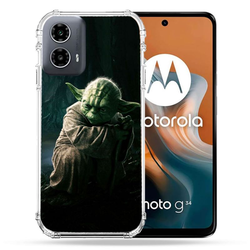 Coque Renforcée Pour Motorola G34 5G Star Wars - Yoda sombre