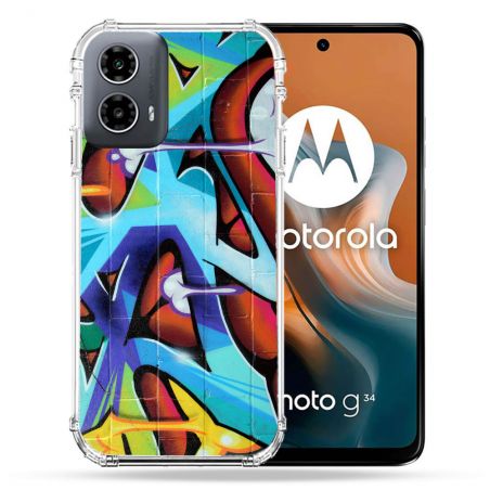 Coque Renforcée Pour Motorola G34 5G Street Art Graf Color