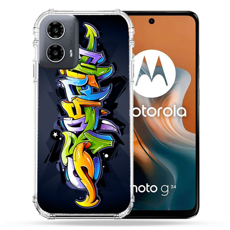 Coque Renforcée Pour Motorola G34 5G Street Art Graffiti