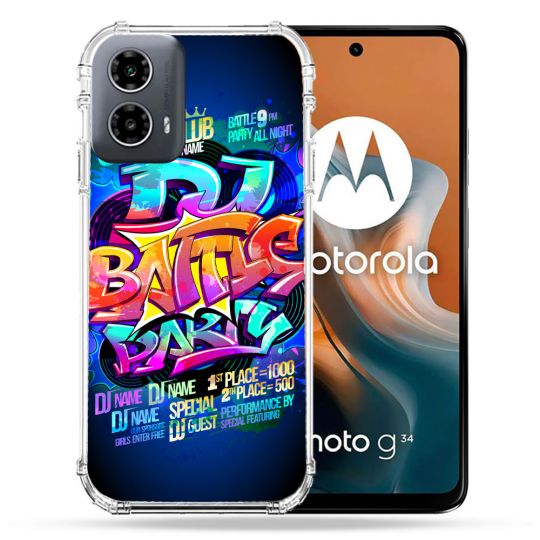 Coque Renforcée Pour Motorola G34 5G Street Art Rap