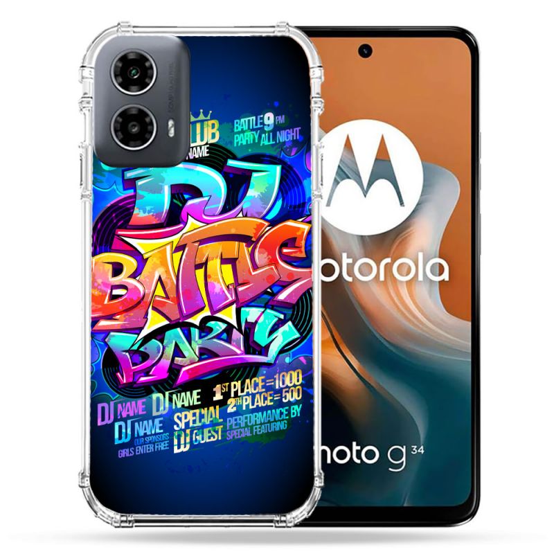 Coque Renforcée Pour Motorola G34 5G Street Art Rap