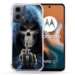 Coque Renforcée Pour Motorola G34 5G Tete de Mort Doigt