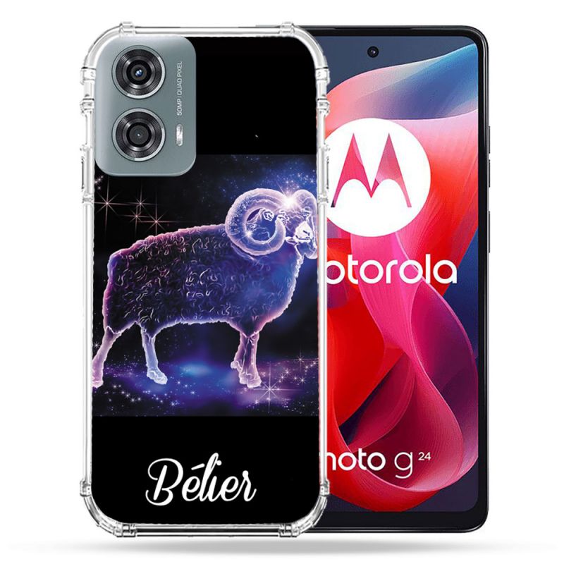 Coque Renforcée Pour Motorola G24 4G Signe Zodiaque 2 Bélier