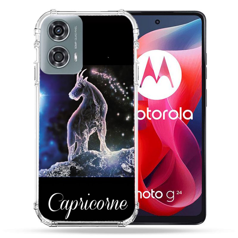 Coque Renforcée Pour Motorola G24 4G Signe Zodiaque 2 Capricorne