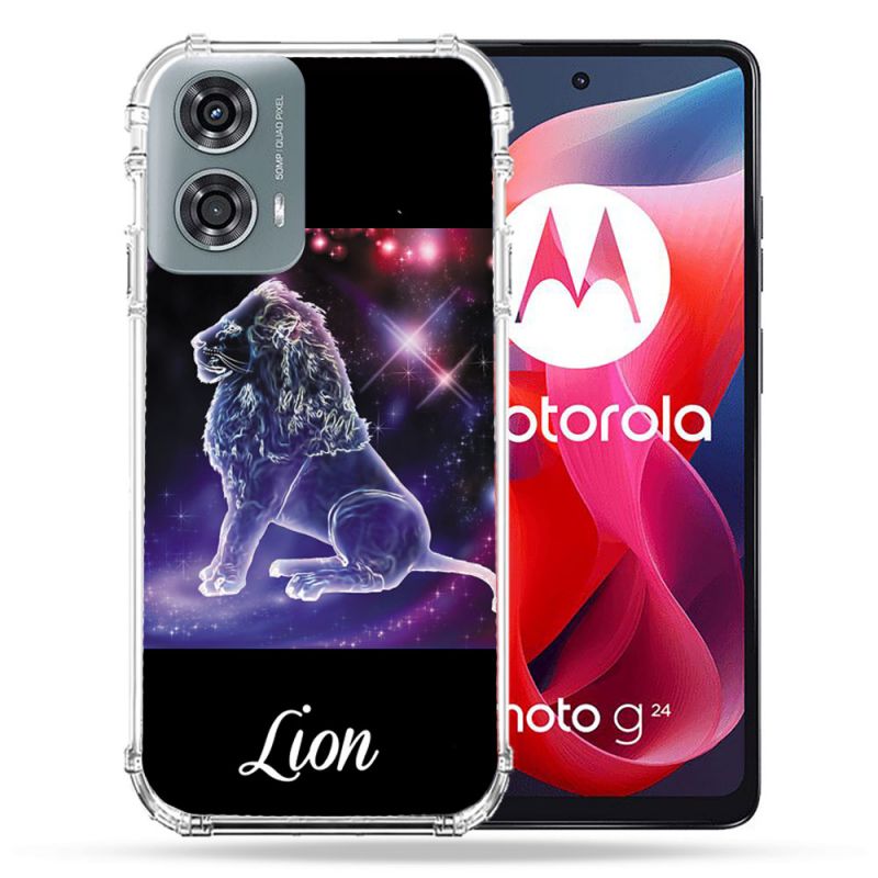 Coque Renforcée Pour Motorola G24 4G Signe Zodiaque 2 Lion
