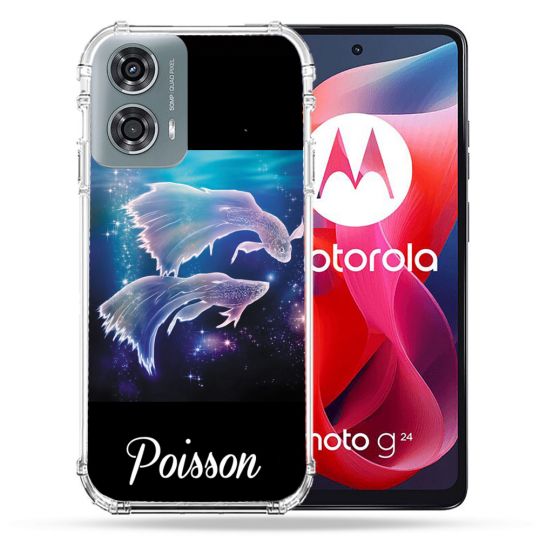 Coque Renforcée Pour Motorola G24 4G Signe Zodiaque 2 Poisson