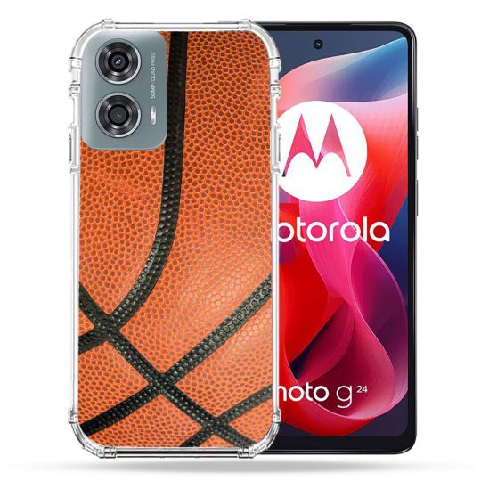 Coque Renforcée Pour Motorola G24 4G Sport Ballon Basket