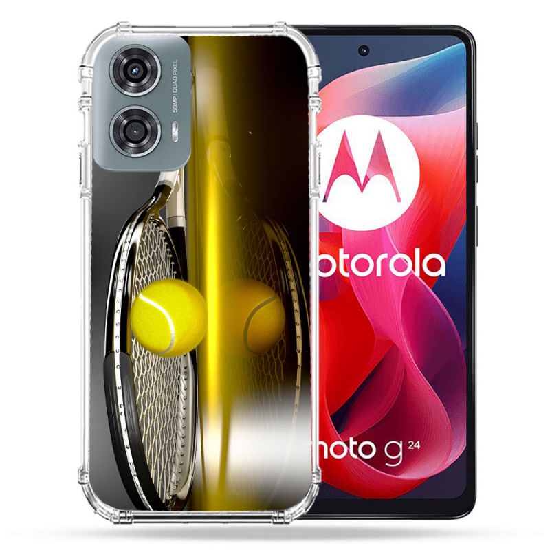 Coque Renforcée Pour Motorola G24 4G Sport Tennis Reflet