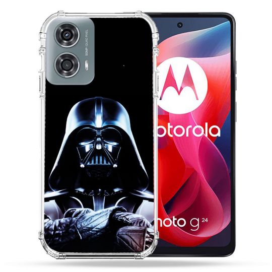 Coque Renforcée Pour Motorola G24 4G Star Wars - Dark Vador Noir