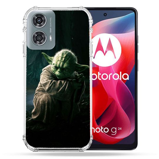 Coque Renforcée Pour Motorola G24 4G Star Wars - Yoda sombre