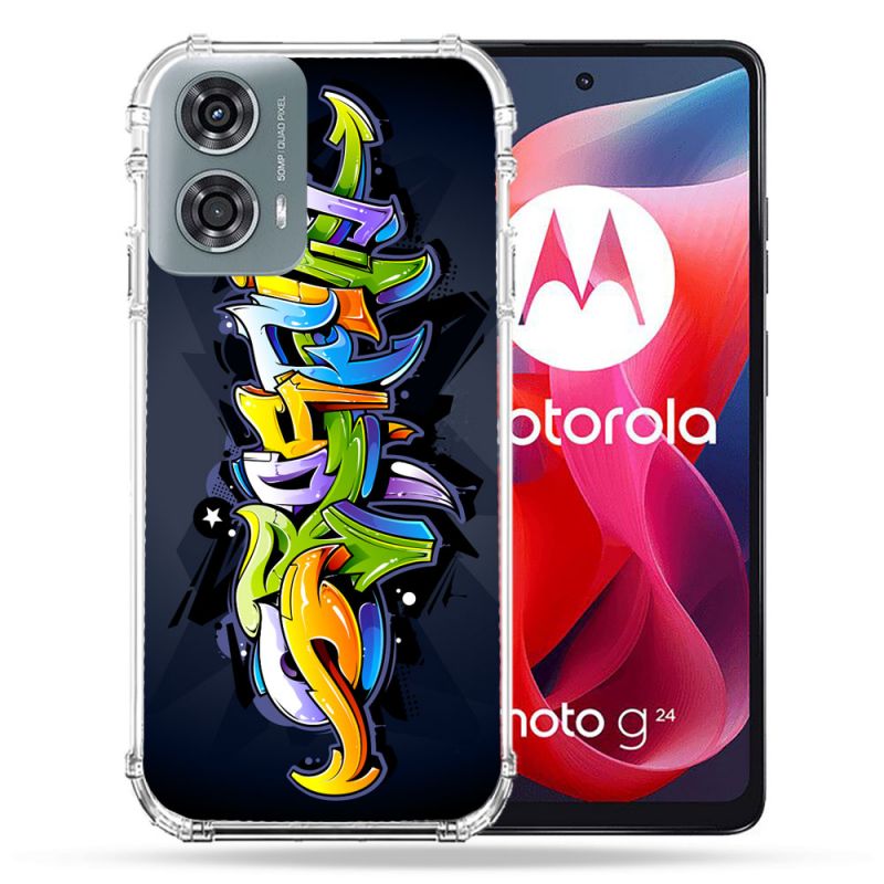 Coque Renforcée Pour Motorola G24 4G Street Art Graffiti