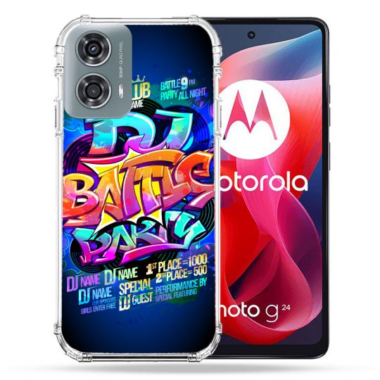 Coque Renforcée Pour Motorola G24 4G Street Art Rap