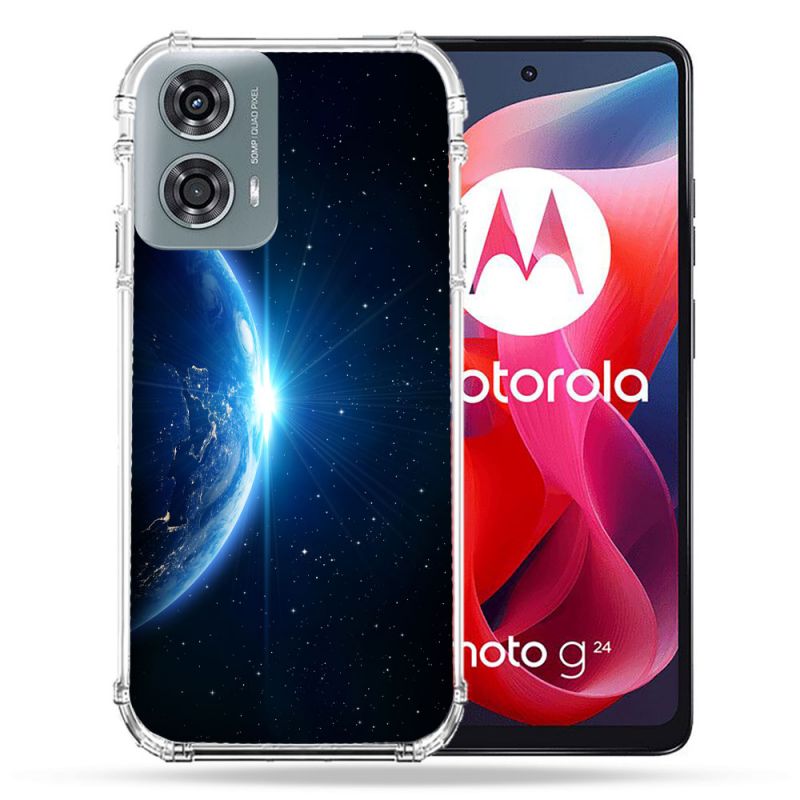 Coque Renforcée Pour Motorola G24 4G Univers Planete Terre