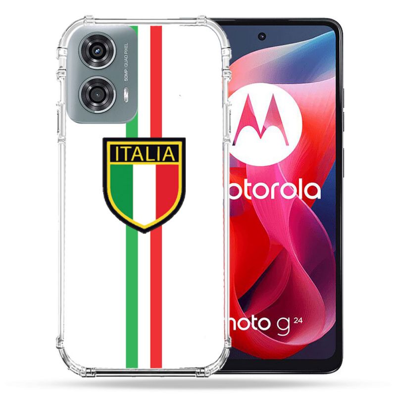 Coque Renforcée Pour Motorola G24 4G Voyage Italie 3 Blanc