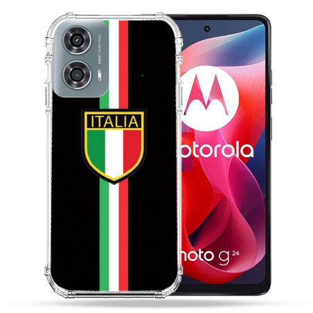 Coque Renforcée Pour Motorola G24 4G Voyage Italie 3 Noir
