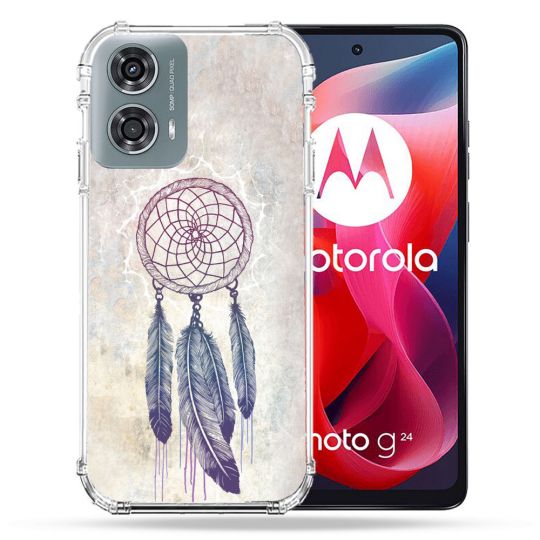 Coque Renforcée Pour Motorola G24 4G Zen Attrape Reve Blanc