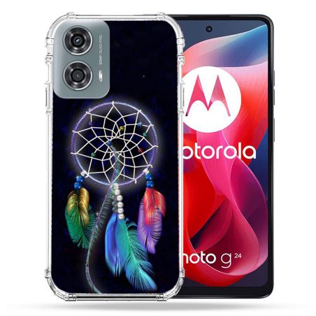 Coque Renforcée Pour Motorola G24 4G Zen Attrape Reve Multicolore