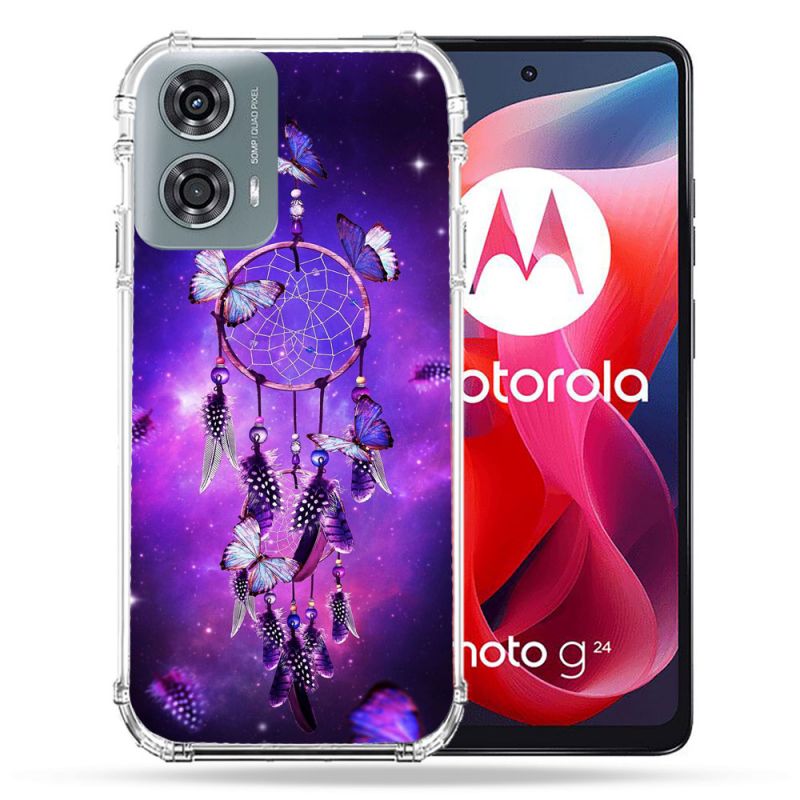 Coque Renforcée Pour Motorola G24 4G Zen Attrape Reve Papillon