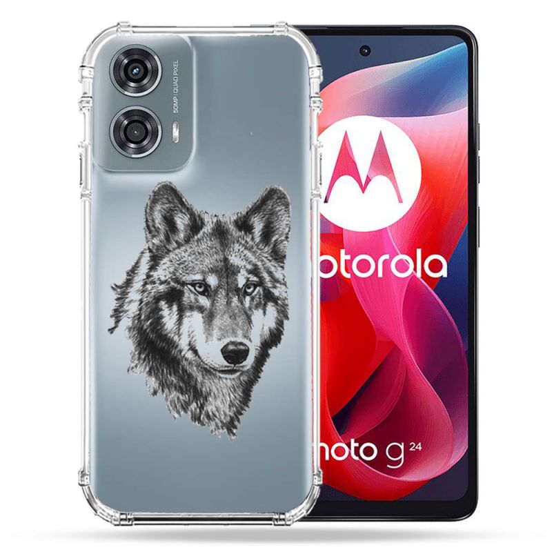 Coque Transparente Pour Motorola G24 4G Loup