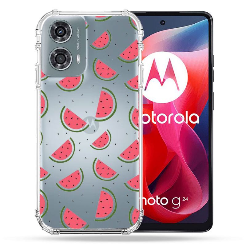 Coque Transparente Pour Motorola G24 4G Pasteque