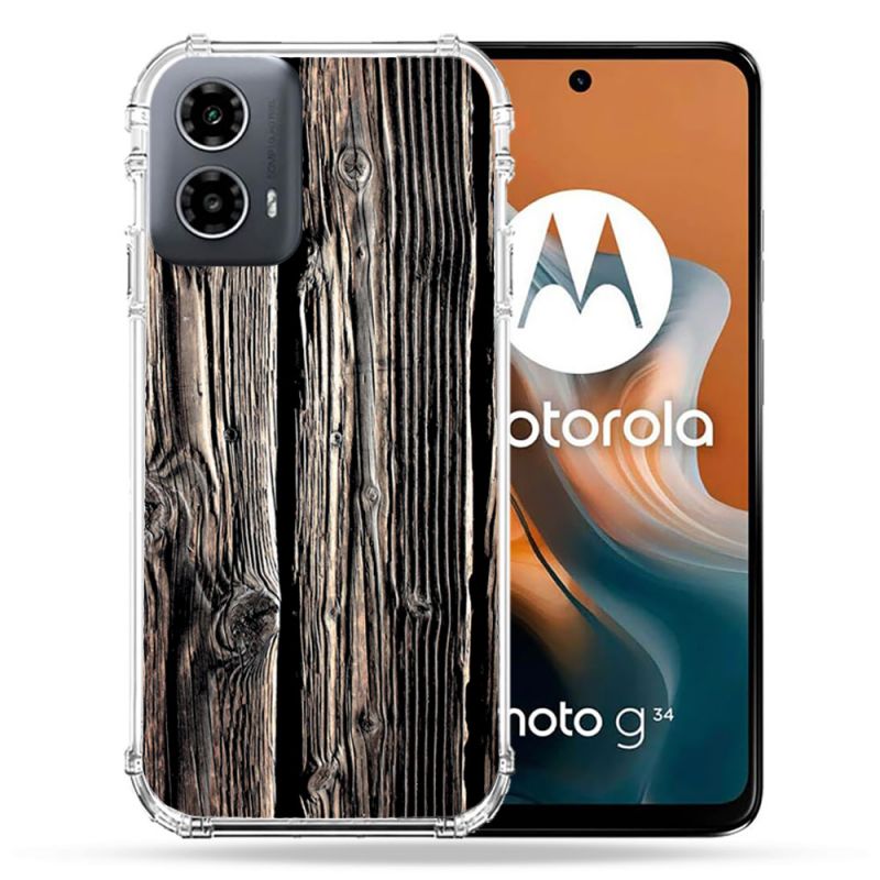 Coque Renforcée Pour Motorola G34 5G Texture Bois