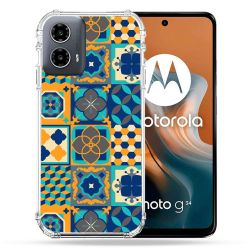 Coque Renforcée Pour Motorola G34 5G Texture Carreau Ciment Orange