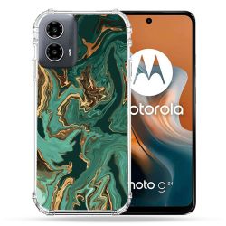 Coque Renforcée Pour Motorola G34 5G Texture Marbre Vert