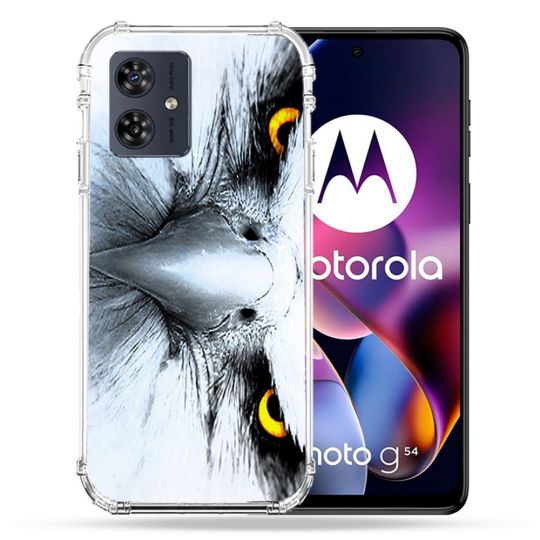 Coque Renforcée Pour Motorola G54 5G Animal Aigle Royal Blanc