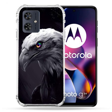 Coque Renforcée Pour Motorola G54 5G Animal Aigle Royal Noir