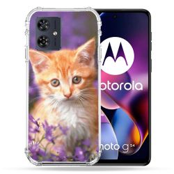 Coque Renforcée Pour Motorola G54 5G Animal Chat Violet