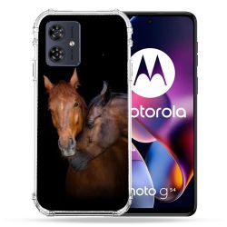 Coque Renforcée Pour Motorola G54 5G Animal Cheval Marron