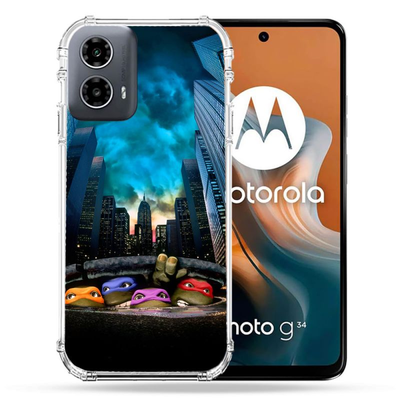 Coque Renforcée Pour Motorola G34 5G Tortue Ninja Ville