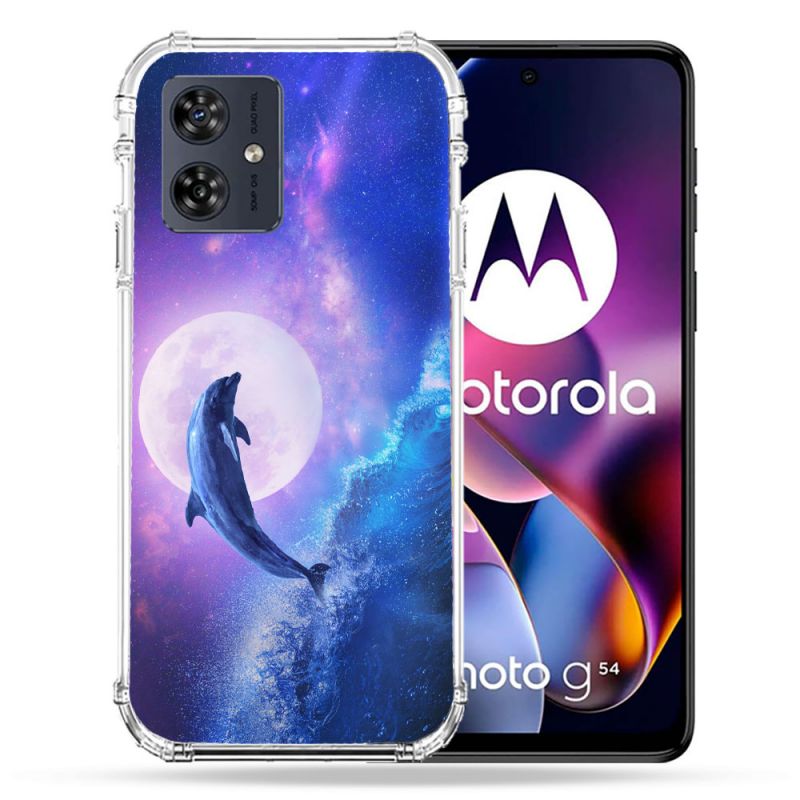 Coque Renforcée Pour Motorola G54 5G Animal Dauphin Vague
